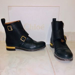 Chloe Double Buckle Moto Boot